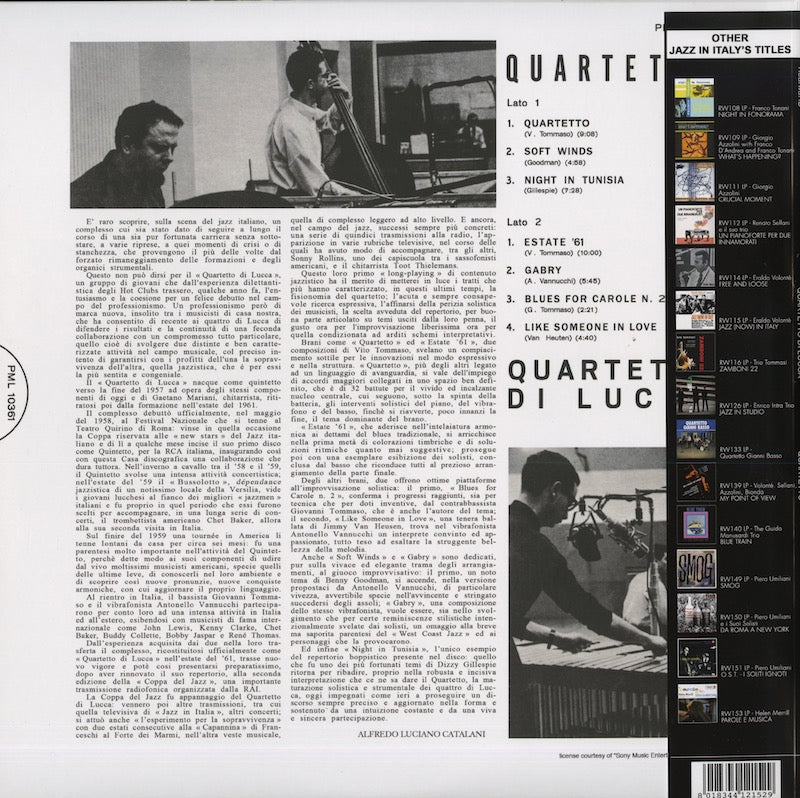 Quartetto di Lucca / カルテット・ディ・ルッカ / Quartetto (180g) +CD (RW152LP)