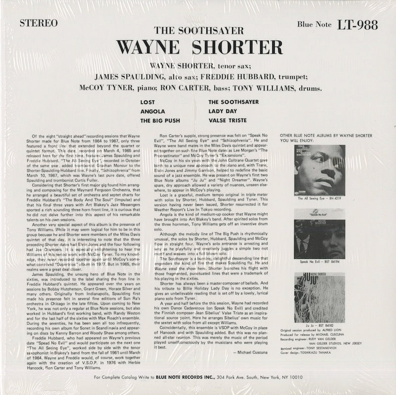 Wayne Shorter / ウェイン・ショーター / The Soothsayer (LT988)