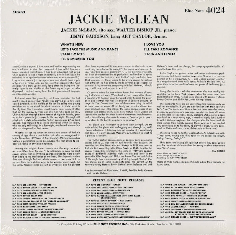 Jackie McLean / ジャッキー・マクリーン / Swing Swang Swingin' (4024)