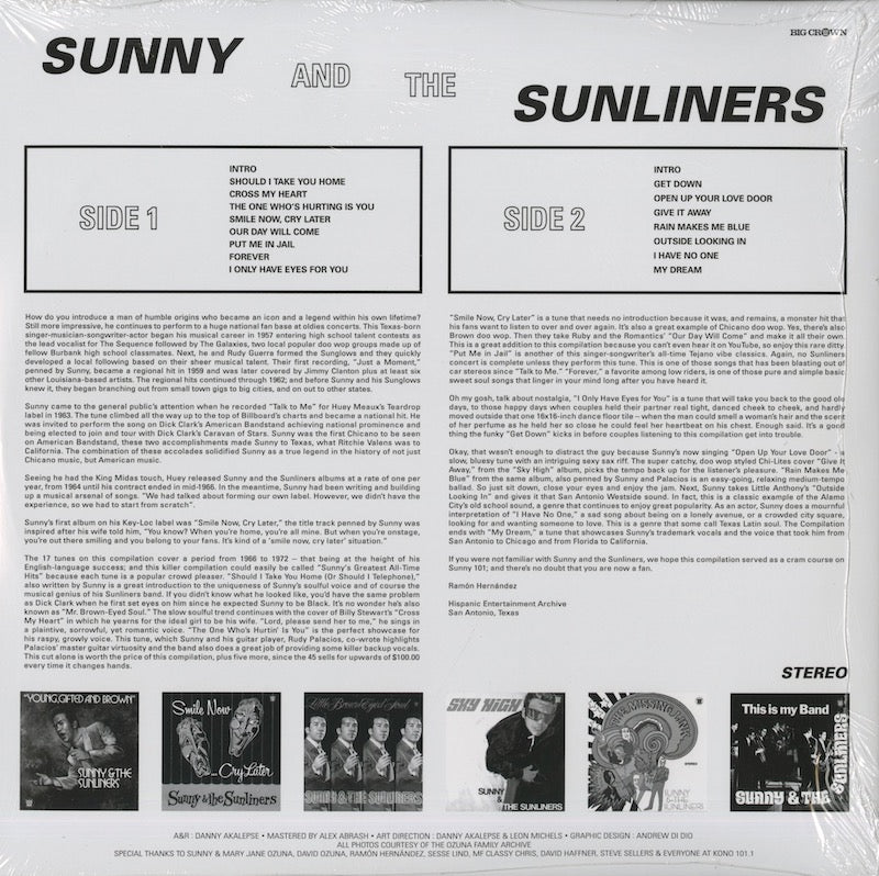 Sunny & The Sunliners / サニー＆サンライナーズ / Mr. Brown Eyed Soul (BC035-LP ...