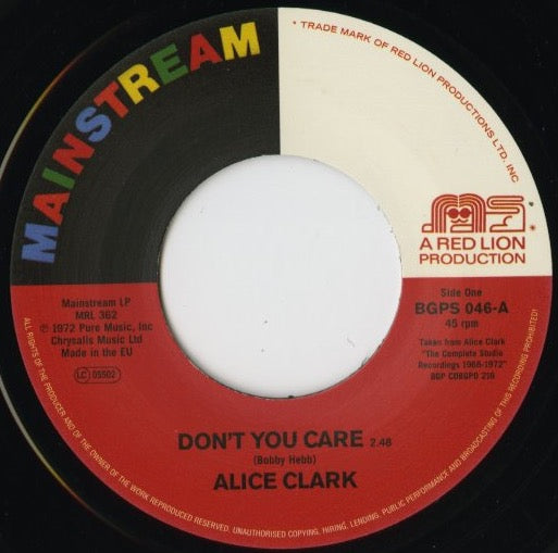 Alice Clark / アリス・クラーク / Don't You Care / Never Did I Stop Loving You -7 (BGPS046)