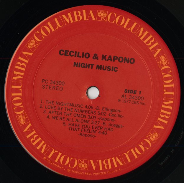 Cecilio u0026 Kapono / セシリオ・アンド・カポーノ / Night Music (PC 34300)