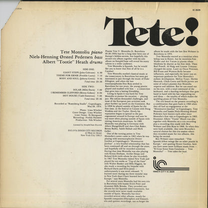 The Tete Montoliu Trio / テテ・モントリュー / Tete! (IC 1029)