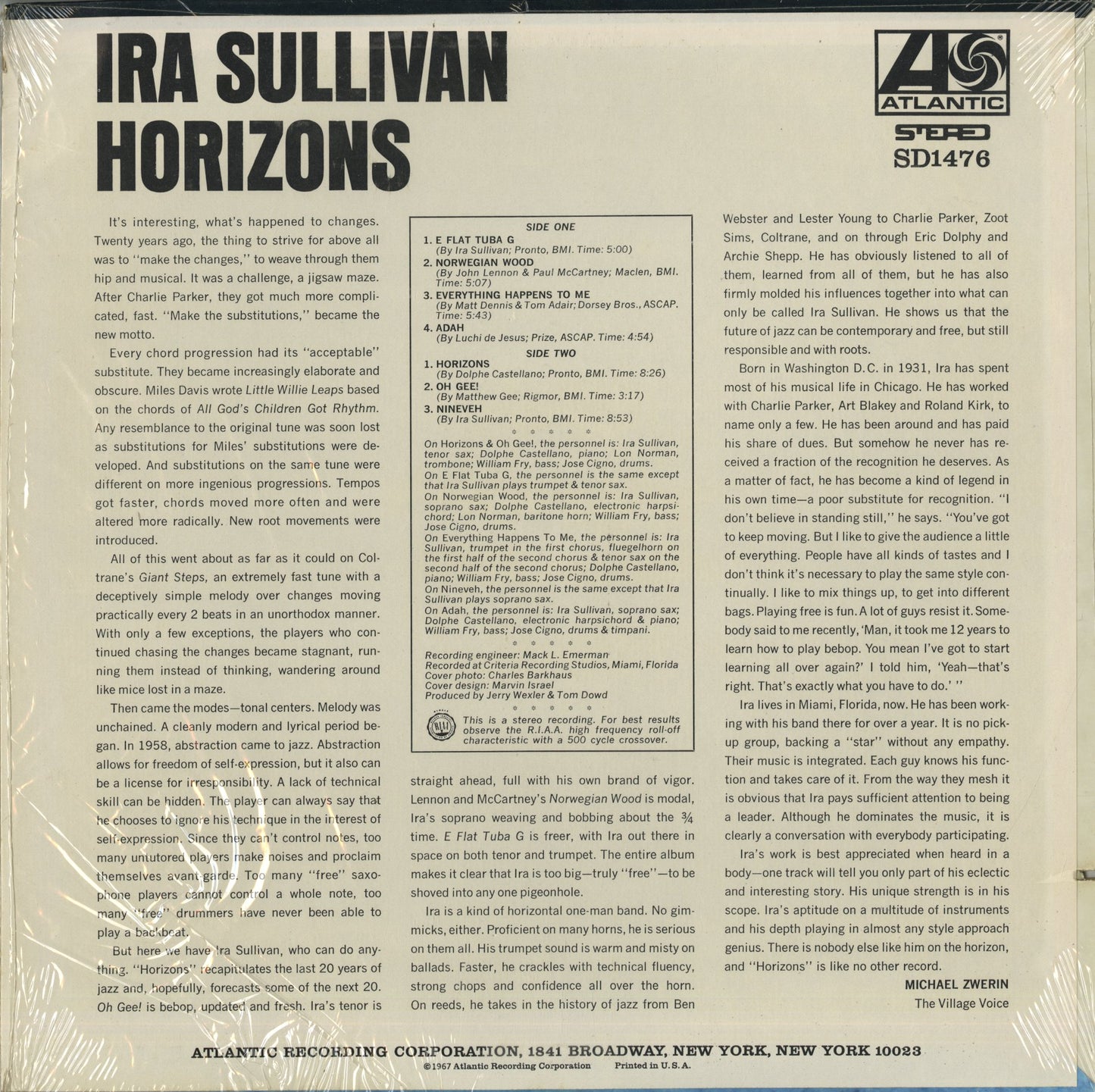 Ira Sullivan / アイラ・サリヴァン / Horizons (SD 1476)