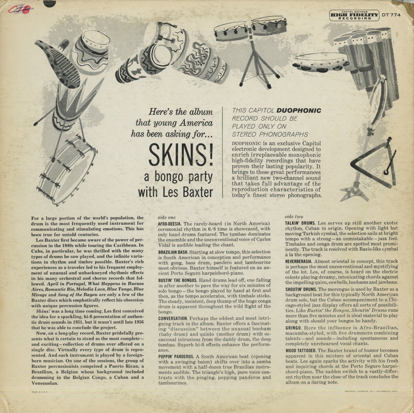 Les Baxter / レス・バクスター / Skins! (DT 774)