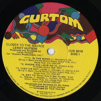 Leroy Hutson / リロイ・ハトソン / Closer To The Source (CUK 5018)