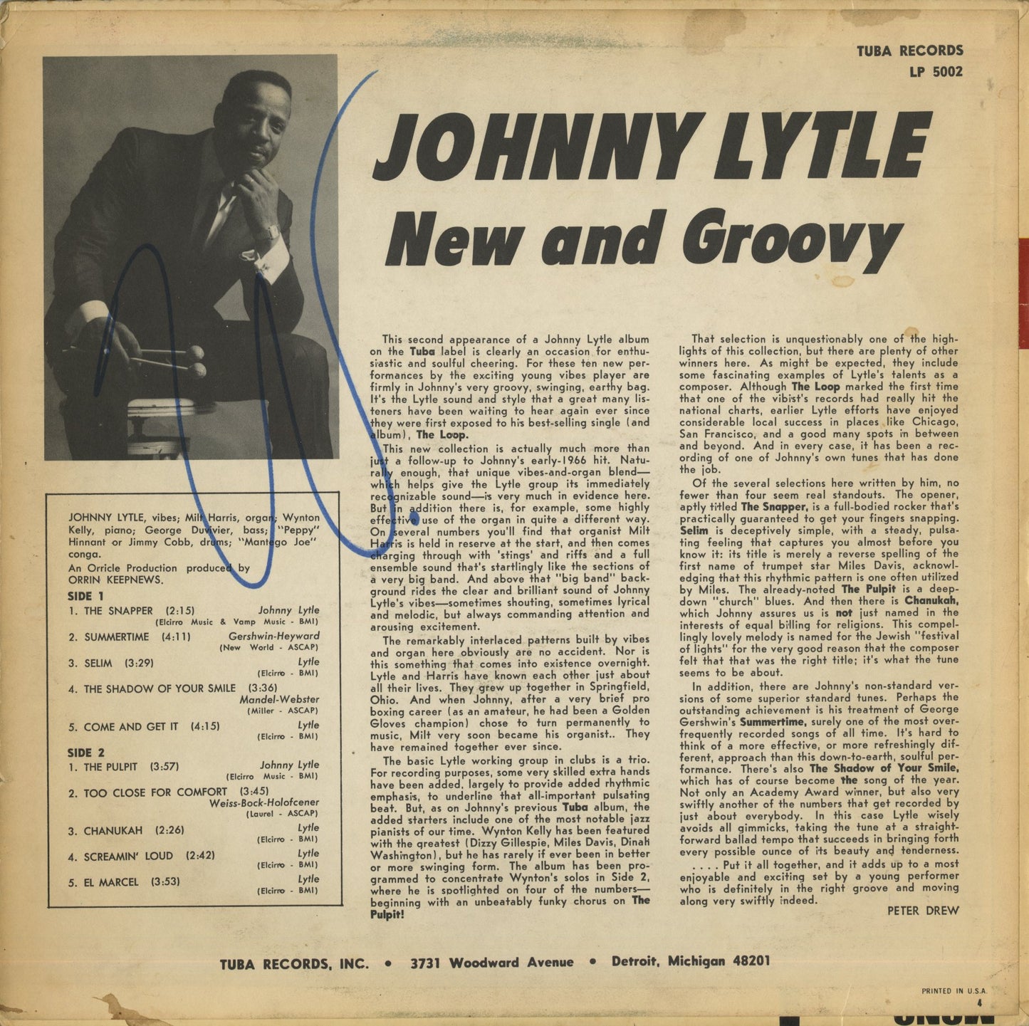 Johnny Lytle / ジョニー・ライトル / New And Groovy (LP 5002)