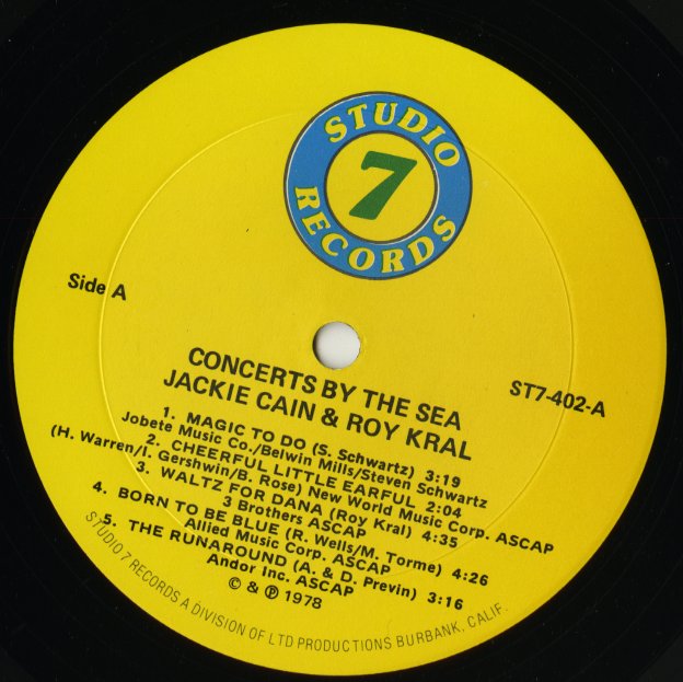 Jackie Cain & Roy Kral / ジャッキー・ケイン　ロイ・クラル / Concerts By The Sea (ST7-402)