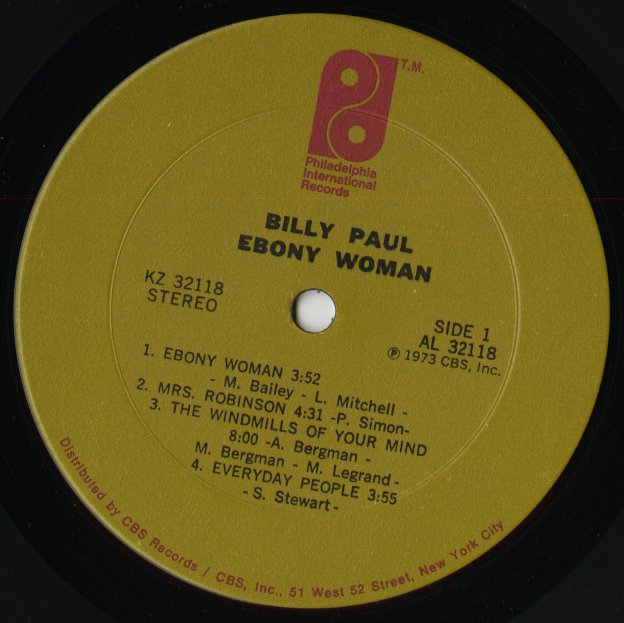 Billy Paul / ビリー・ポール / Ebony Woman (1973) (KZ 32118)