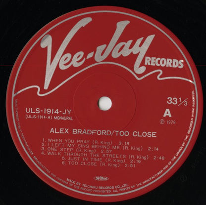 Alex Bradford / アレックス・ブラッドフォード / Too Close (ULS-1914 JY)