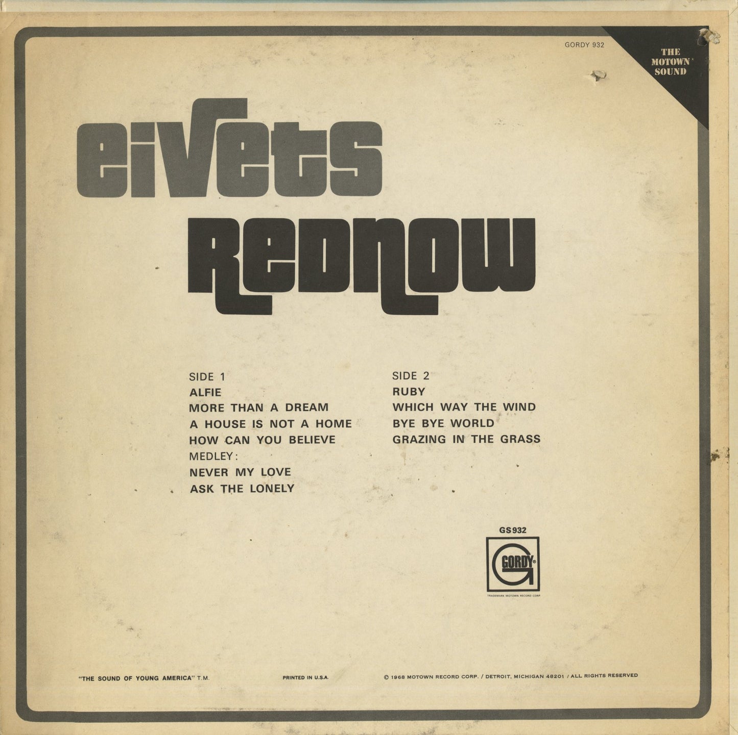 Eivets Rednow / イーヴェッツ・レッドナウ / Eivets Rednow (FLPS932)