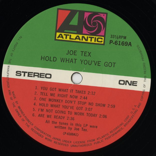 Joe Tex / ジョー・テックス / Hold What You've Got (P-6169A)