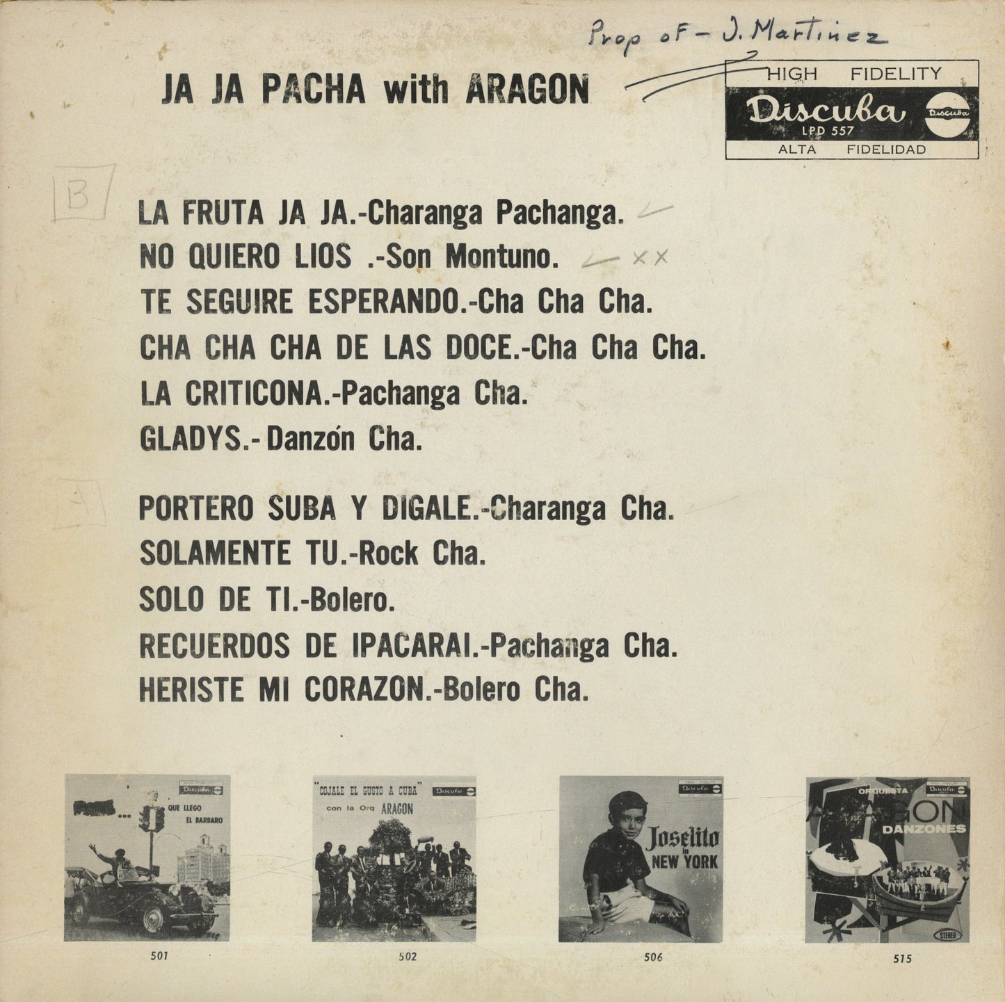 Orquesta Aragon / オルケスタ・アラゴン / Ja-Ja-Pacha (LPD-557)