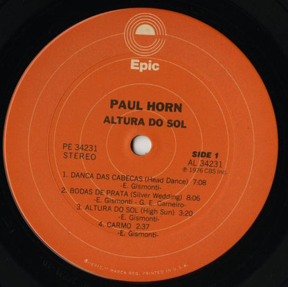 Paul Horn / ポール・ホーン / Altura Do Sol (PE 34231)