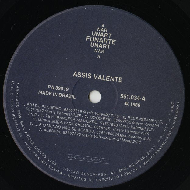 V.A./ Assis Valente / アシス・ヴァレンテ / Paulo Moura, Celia etc (PA 89019)