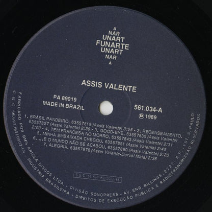 V.A./ Assis Valente / アシス・ヴァレンテ / Paulo Moura, Celia etc (PA 89019)