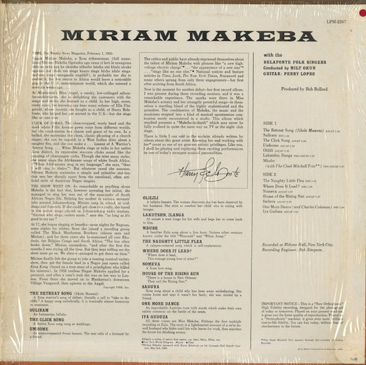 Miriam Makeba / ミリアム・マケバ / Miriam Makeba (LPM 2267)