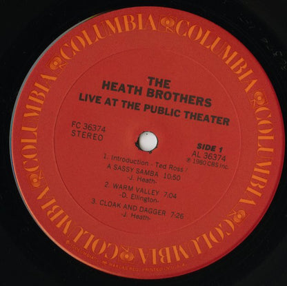 Heath Brothers / ヒース・ブラザーズ / LIve At The Public Theater (FC 36374)