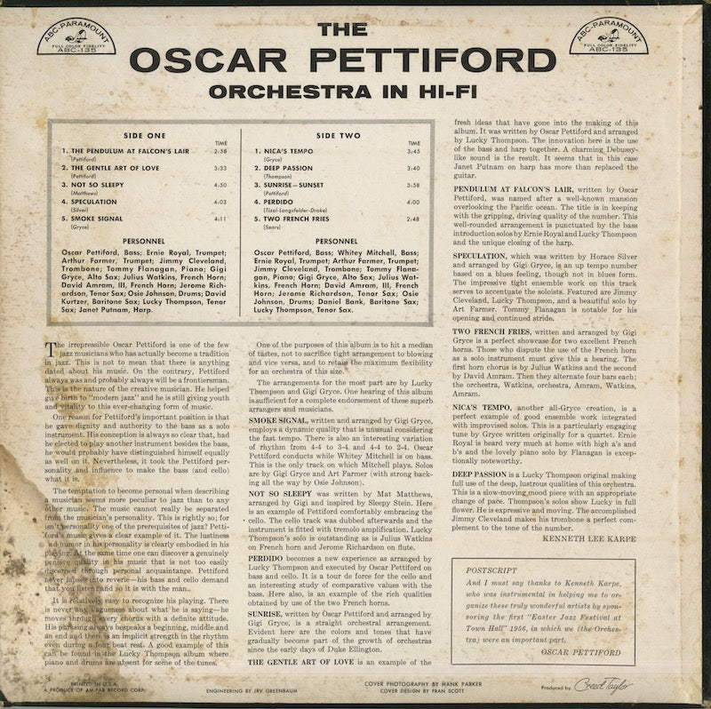 Oscar Pettiford / オスカー・ペティフォード / Orchestra In Hi-Fi