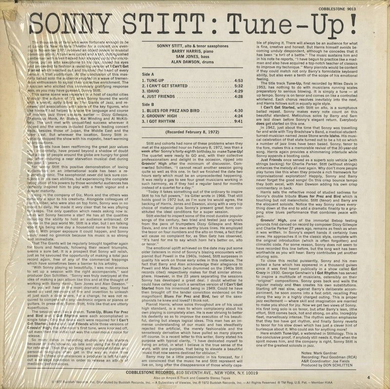 【USオリジナル盤】Sonny Stitt – Tune-Up!