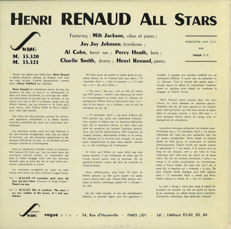 Henri Renaud / アンリ・ルノー / Henri Renaud All Stars Vol.1 -10 ( BVJJ-2948 )