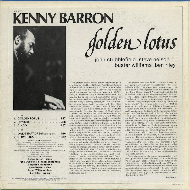 Kenny Barron / ケニー・バロン / Golden Lotus (MR 5220)