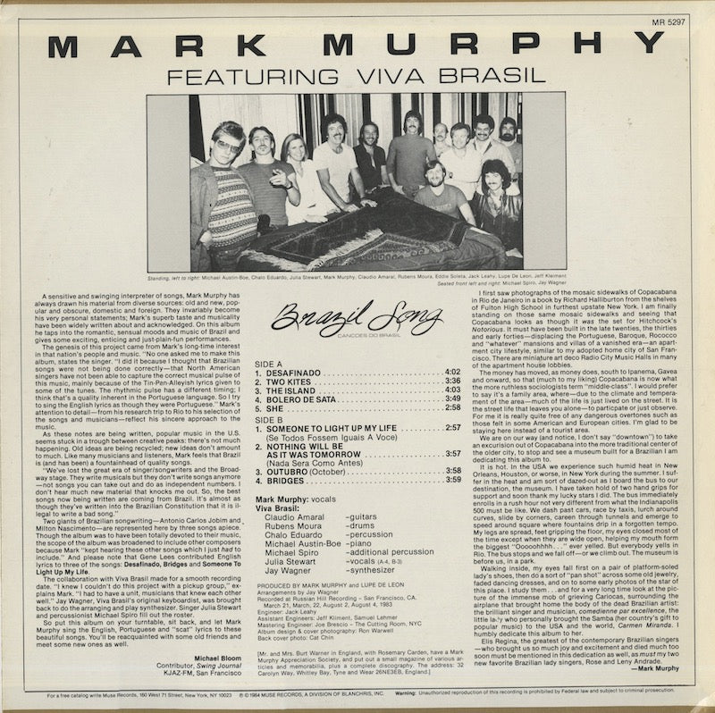 Mark Murphy / マーク・マーフィー / Brazil Song (MR 5297)