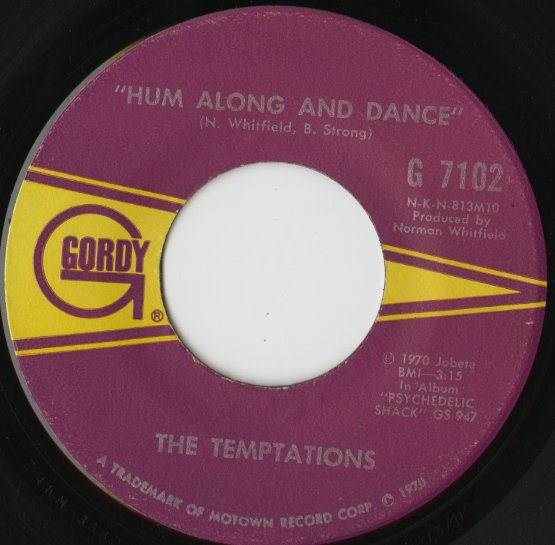The Temptations / テンプテーションズ / Ungena Za Ulimwengu (Unite The World) / Hum Along And Dance -7 ( G 7102 )