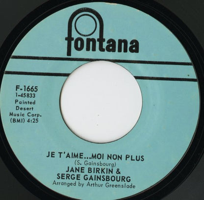 Jane Birkin & Serge Gainsbourg / ジェーン・バーキン　セルジュ・ゲンズブール / Je T'aime.. Moi Non Plus / Jane B -7 ( F-1665 )