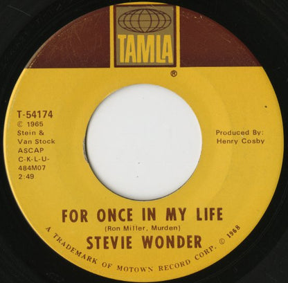 Stevie Wonder / スティーヴィ・ワンダー / For Once In My Life / Angie Girl -7 ( T 54174 )