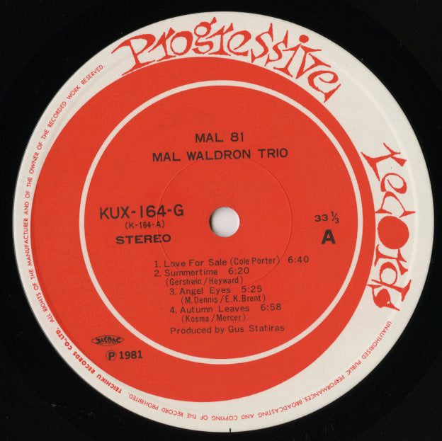 Mal Waldron / マル・ウォルドロン / MAL 81 (KUX-164-G)