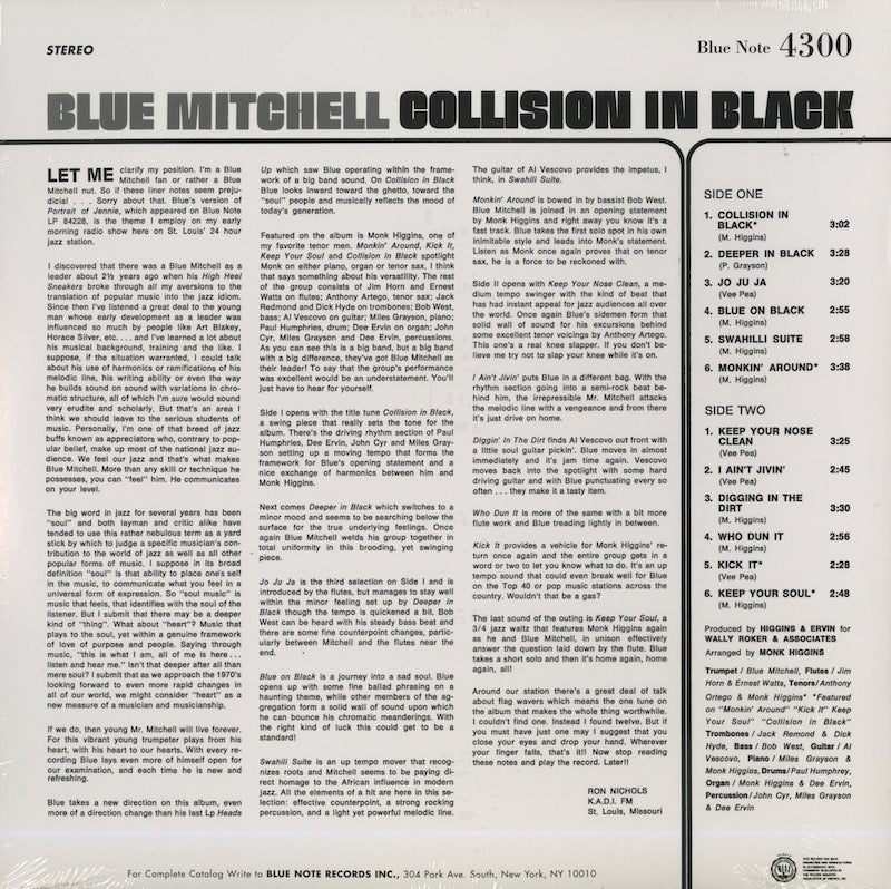 Blue Mitchell / ブルー・ミッチェル / Collision In Black