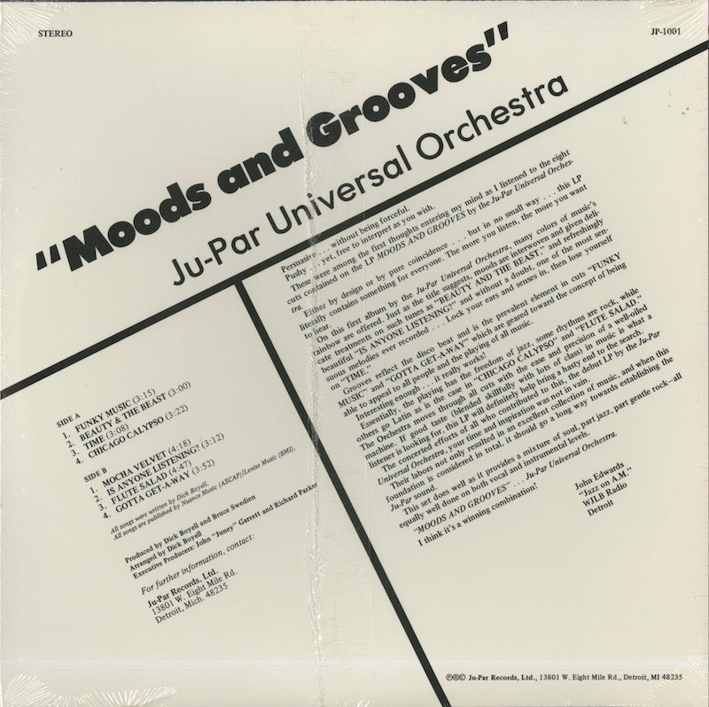 Ju-Par Universal Orchestra / ジュパー・ユニバーサル・オーケストラ / Moods And Grooves