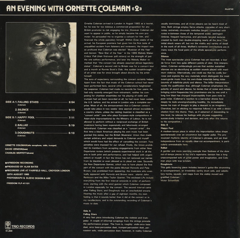 Ornette Coleman / オーネット・コールマン / An Evening With Ornette Coleman (2) (PA-9742)