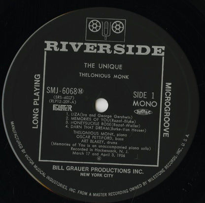 Thelonious Monk / セロニアス・モンク / The Unique (SMJ-6068M)