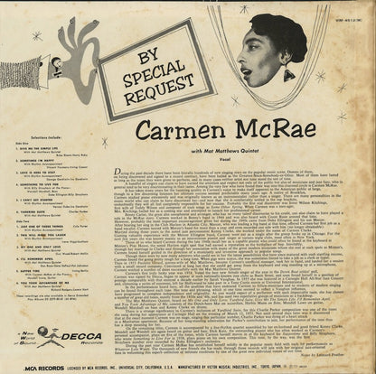 Carmen McRae / カーメン・マクレー / By Special Request (MCA 3053)