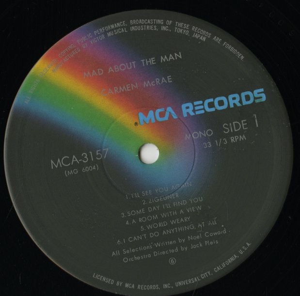 Carmen McRae / カーメン・マクレー / Mad About The Man (MCA-3157)