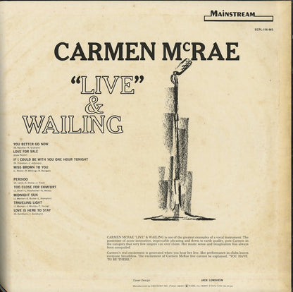 Carmen McRae / カーメン・マクレー / "Live" & Wailing (ECPL-116-MS)