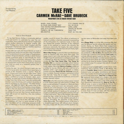 Carmen McRae / カーメン・マクレー / Take Five (SOPN 177)