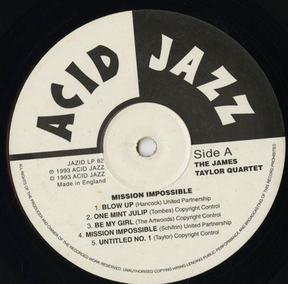 James Taylor Quartet / ジェイムス・テイラー・カルテット / Mission Impossible (JAZID LP 82)