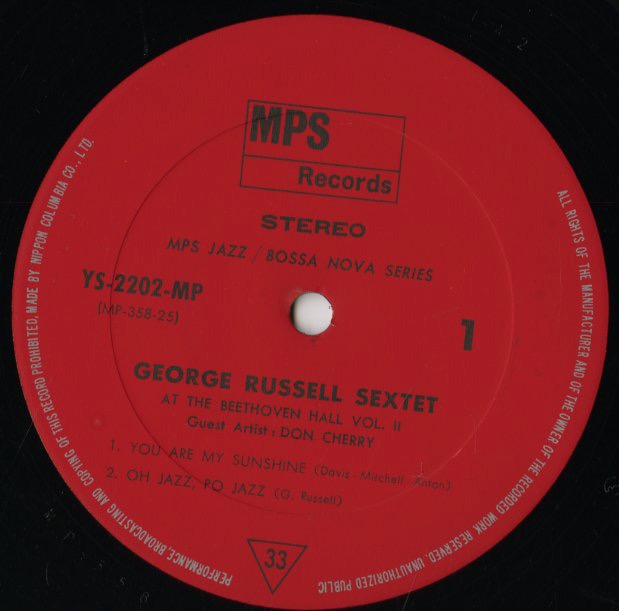 George Russell Sextet & Don Cherry / At Beethoven Hall Vol. 2 (YS-2202-MP)
