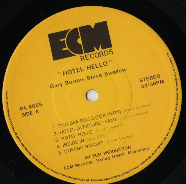 Gary Burton, Steve Swallow, Ralph Towner / Hotel Hello / Matchbook (PA-6055∼56)