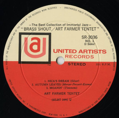 Art Farmer Tentet / アート・ファーマー / Brass Shout (SR 3036)