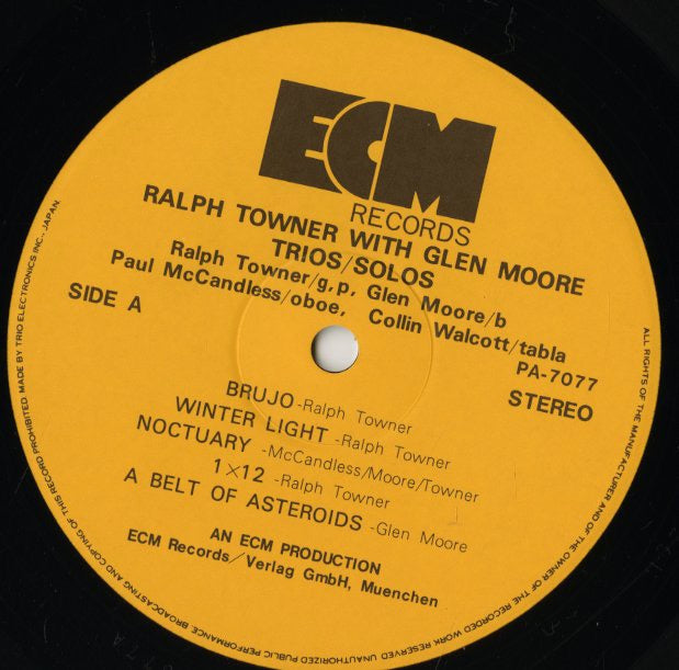 Ralph Towner With Glen Moore / Trios / Solos (PA-7077)