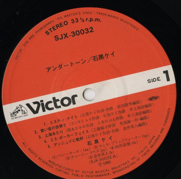 LP 石黒ケイ アンダートーン SJX-30032 シティポップ1980年 帯 Kei Ishiguro / 石黒ケイ / アンダートーン (SJX-30032) – VOXMUSIC