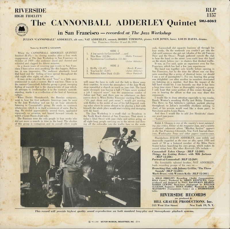 Cannonball Adderley / キャノンボール・アダレイ / In San Francisco (RLP12-311)
