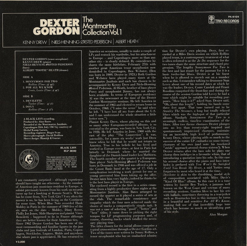 Dexter Gordon / デクスター・ゴードン / The Montmartre Collection Vol. 1 (PA-6105)