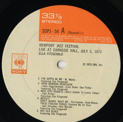 Ella Fitzgerald / エラ・フィッツジェラルド / Newport Jazz Festival Live At Carnegie Hall, July 5, 1973 (SOPI 7~8)