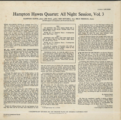 Hampton Hawes / ハンプトン・ホース / All Night Session! VOL.3 (LUX 3030)